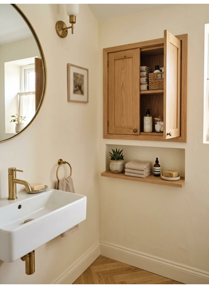 A mix of hidden and open storage