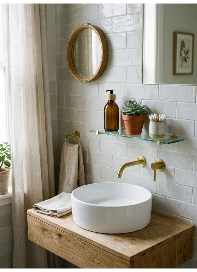 A glass shelf that seems to disappear