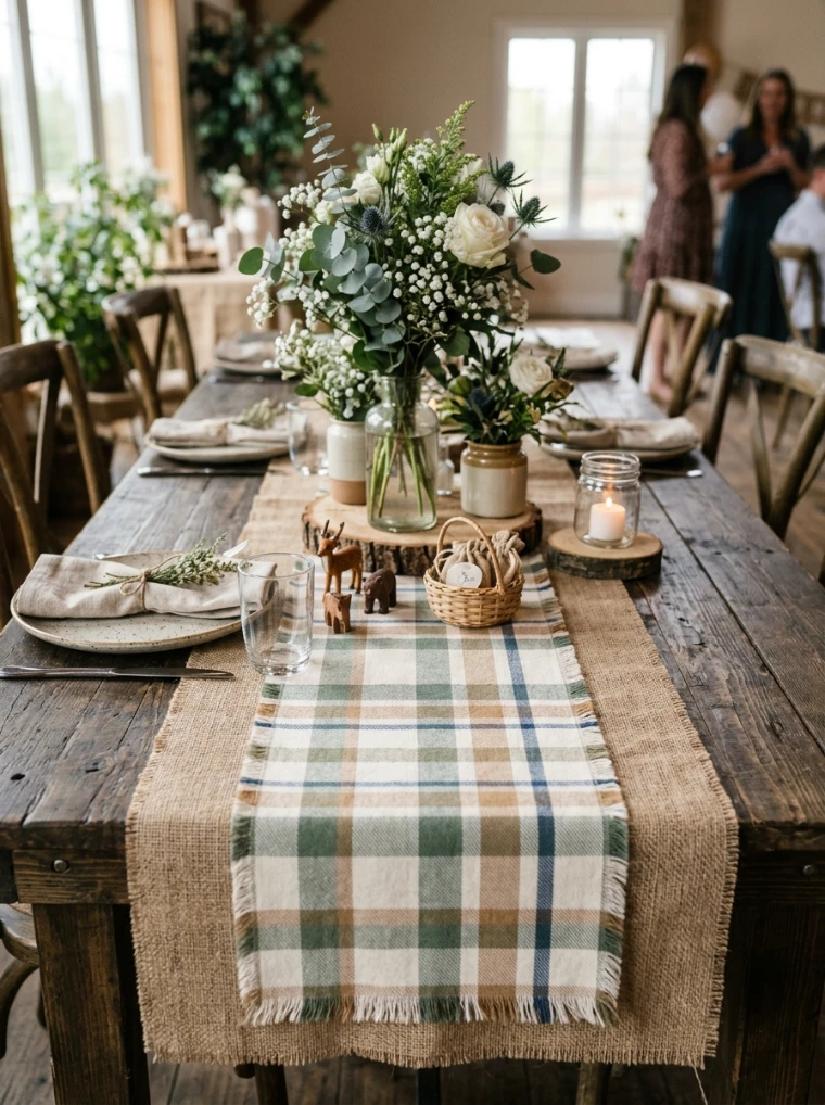 Real texture grounds the whole party in an authentic fall feeling.