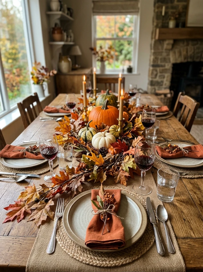 Real leaves tie every part of the decor back to the actual season.