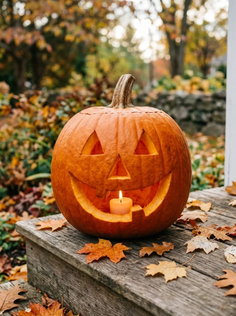 A pumpkin becomes both decor and a light source with this simple trick.