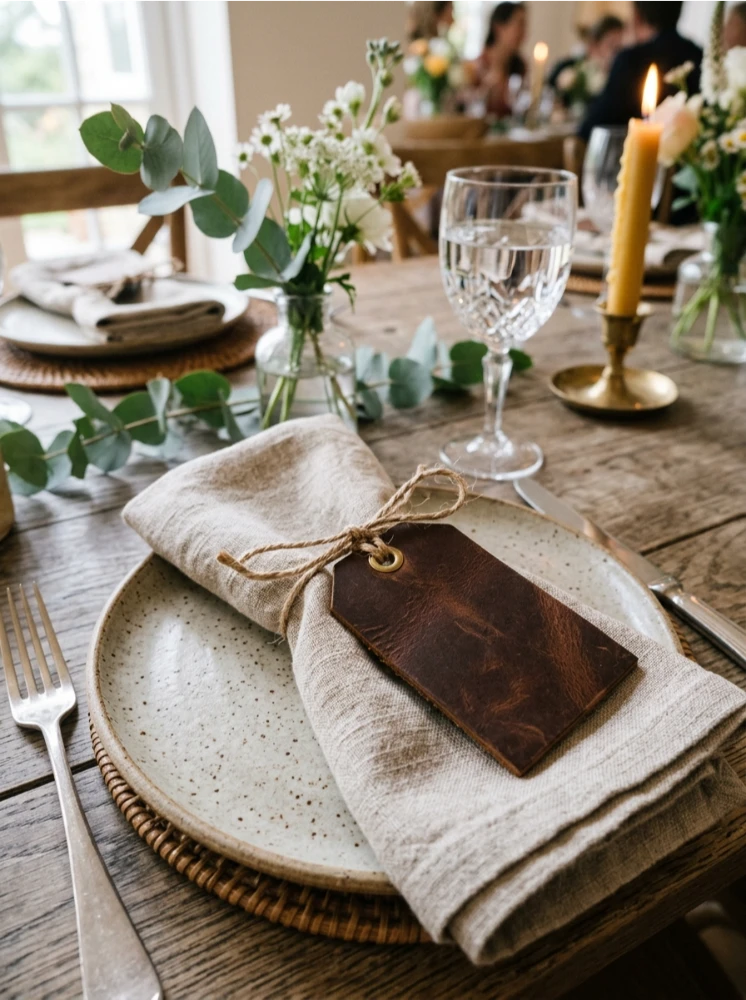 Luggage tags as place cards