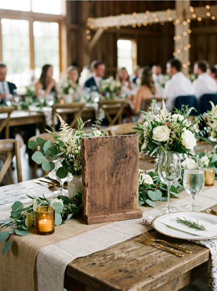 Wooden table number signs