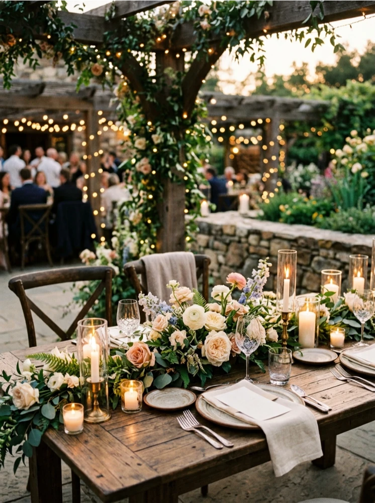 A sweetheart table with its own smaller styling