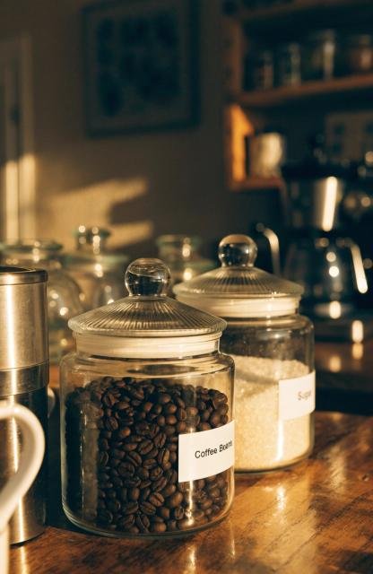 close-up-of-labeled-glass-canisters-filled