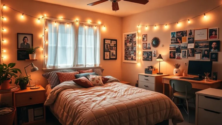 Cozy decorated dorm room