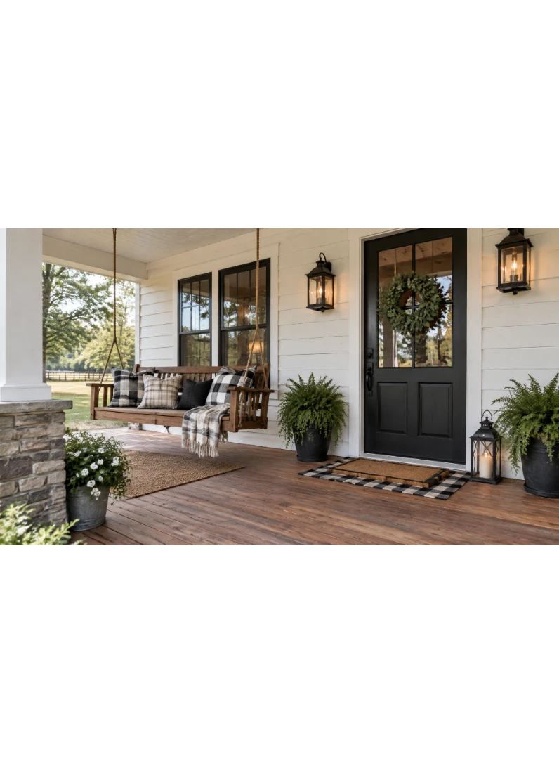22 Farmhouse Front Porch Ideas That Radiate Cozy Charm All Year