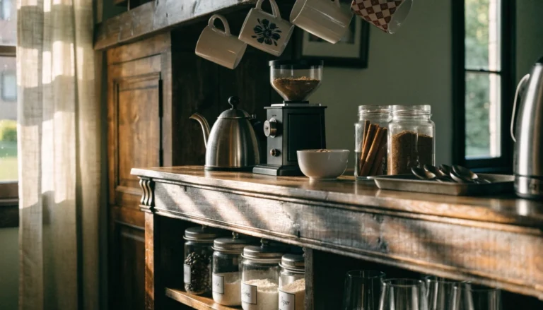 21 Farmhouse Coffee Bar Ideas for a Cozy Morning Ritual