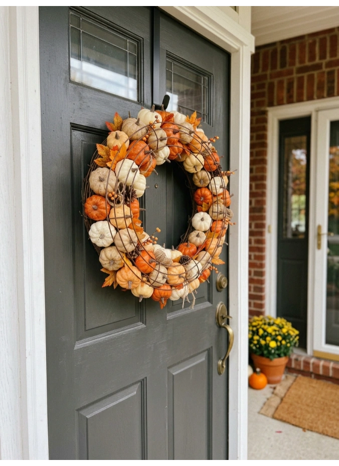 Dollar tree pumpkin wreath