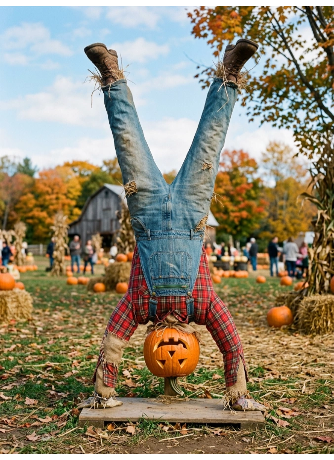 The upside-down pumpkin man