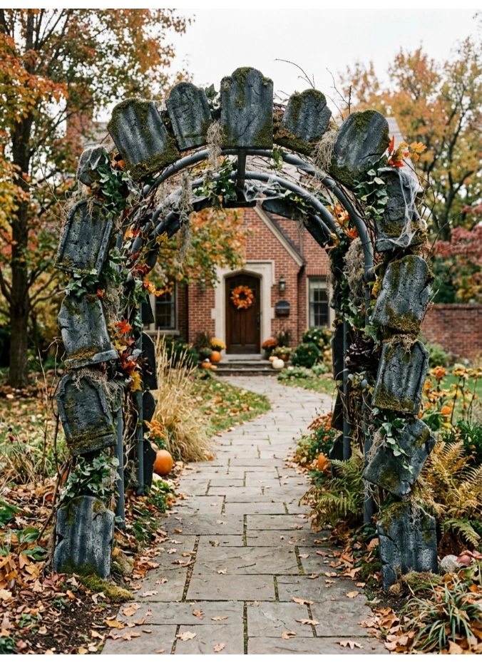 A gravestone archway entrance