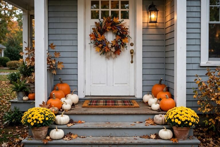 26 Small Front Porch Fall Decor Ideas for Tiny Entryways