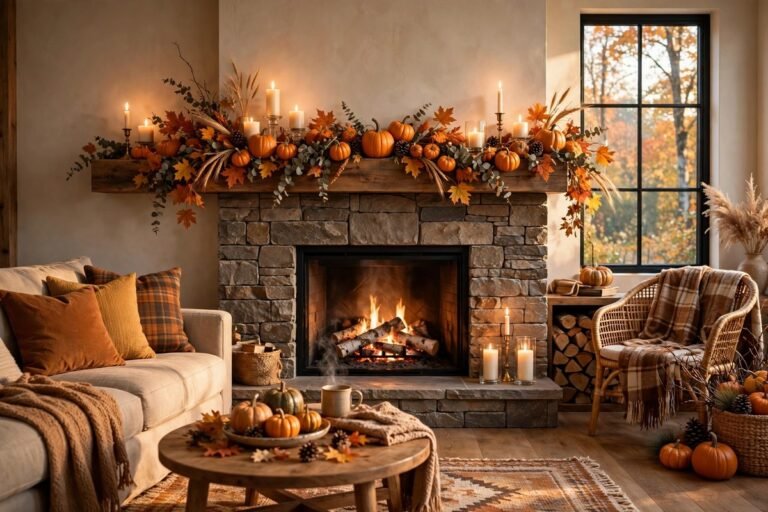 26 Fall Fireplace Decor Ideas for a Warm, Inviting Living Room