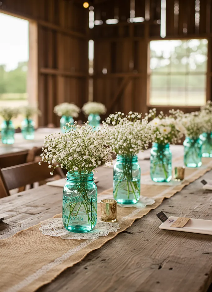 DIY wedding centerpiece made from grocery store bouquets
