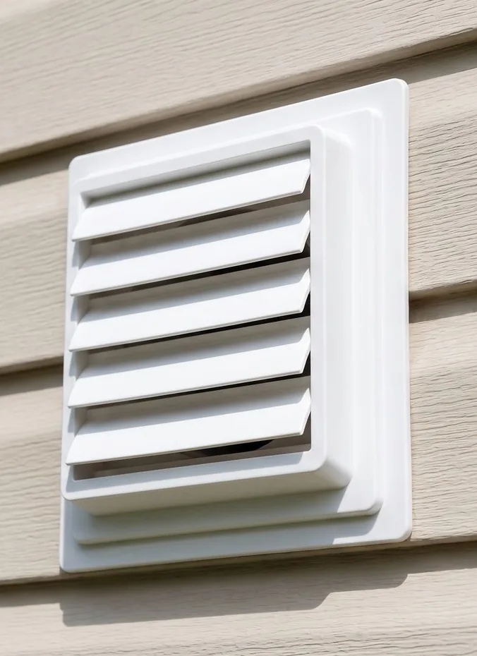 Tidy vent and hose covers behind a washer dryer installation